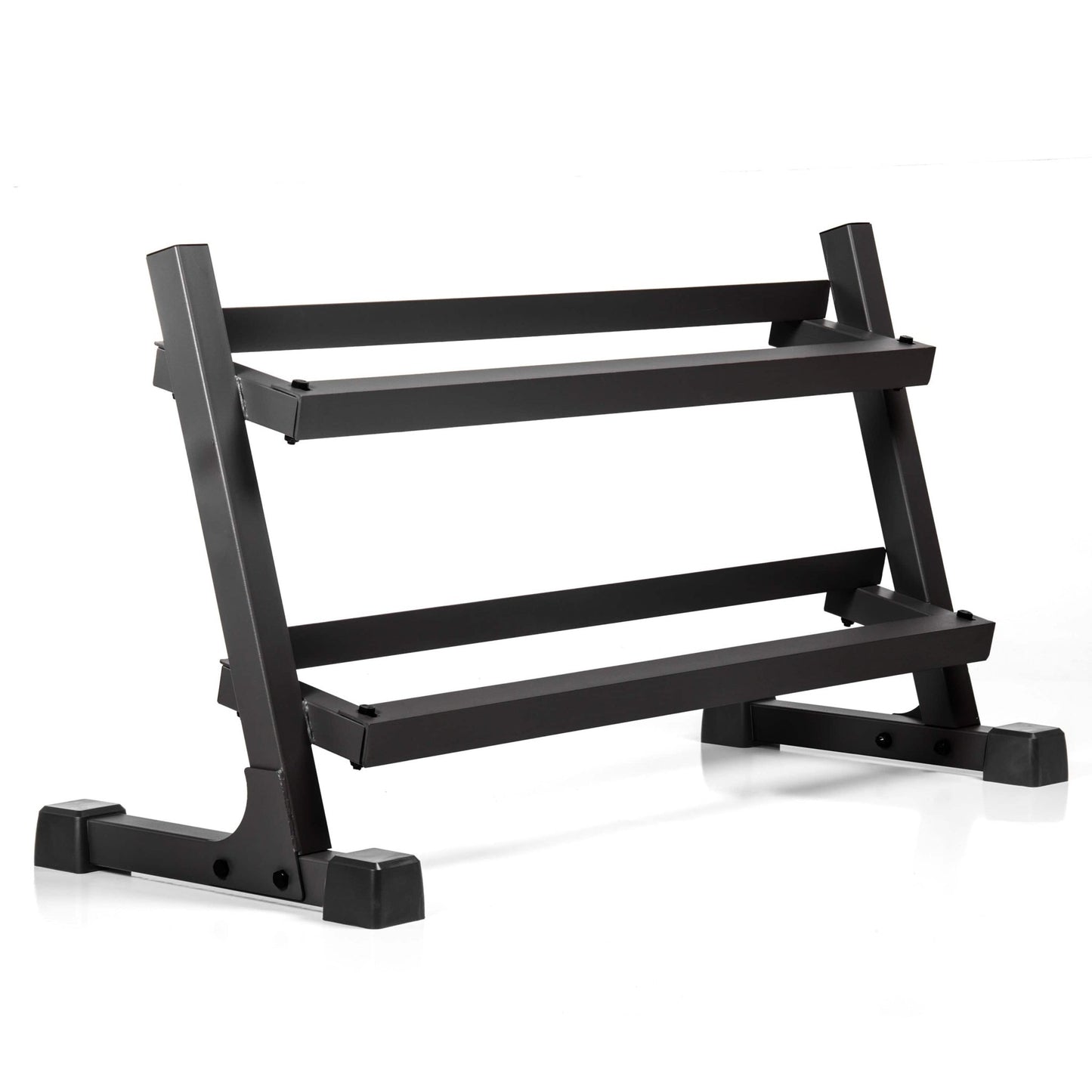 10 to 50 lbs. Rubber Hex Dumbbell Pairs Includes 2 - Tier Storage Rack - Grit Grind Strength