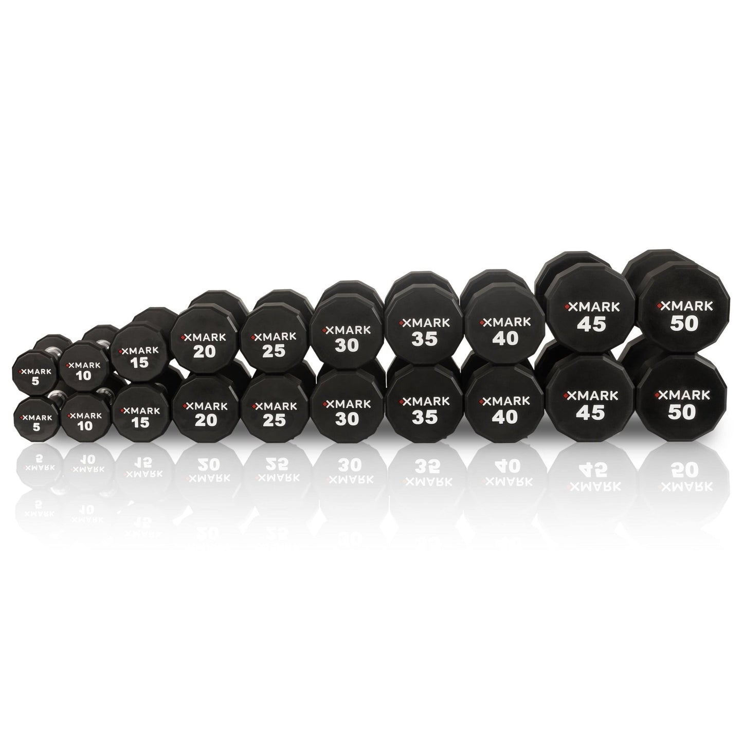 12 - Sided Commercial Urethane Dumbbells (5 - 50 lb and 5 - 75 lb Sets) - Grit Grind Strength