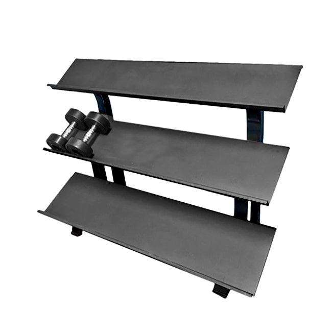 3 - Tier Hex Dumbbell Rack - Muscle D Fitness - 15 Pair Storage - Grit Grind Strength