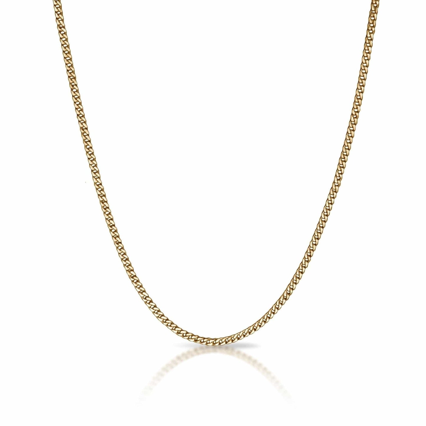 3mm Cuban Link Chain Necklace - 14K Gold Plated Stainless Steel - Grit Grind Strength