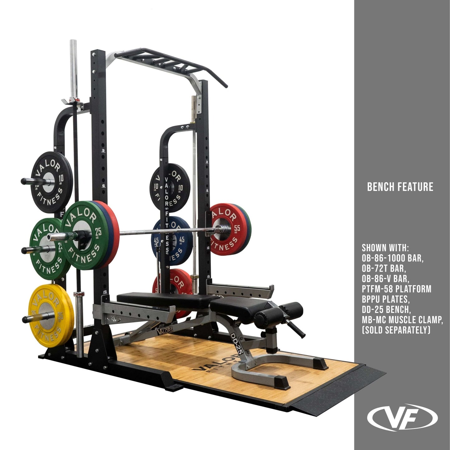 3x3 Half Rack w/ Multi Grip Pullup Bar and Plate Storage - Grit Grind Strength