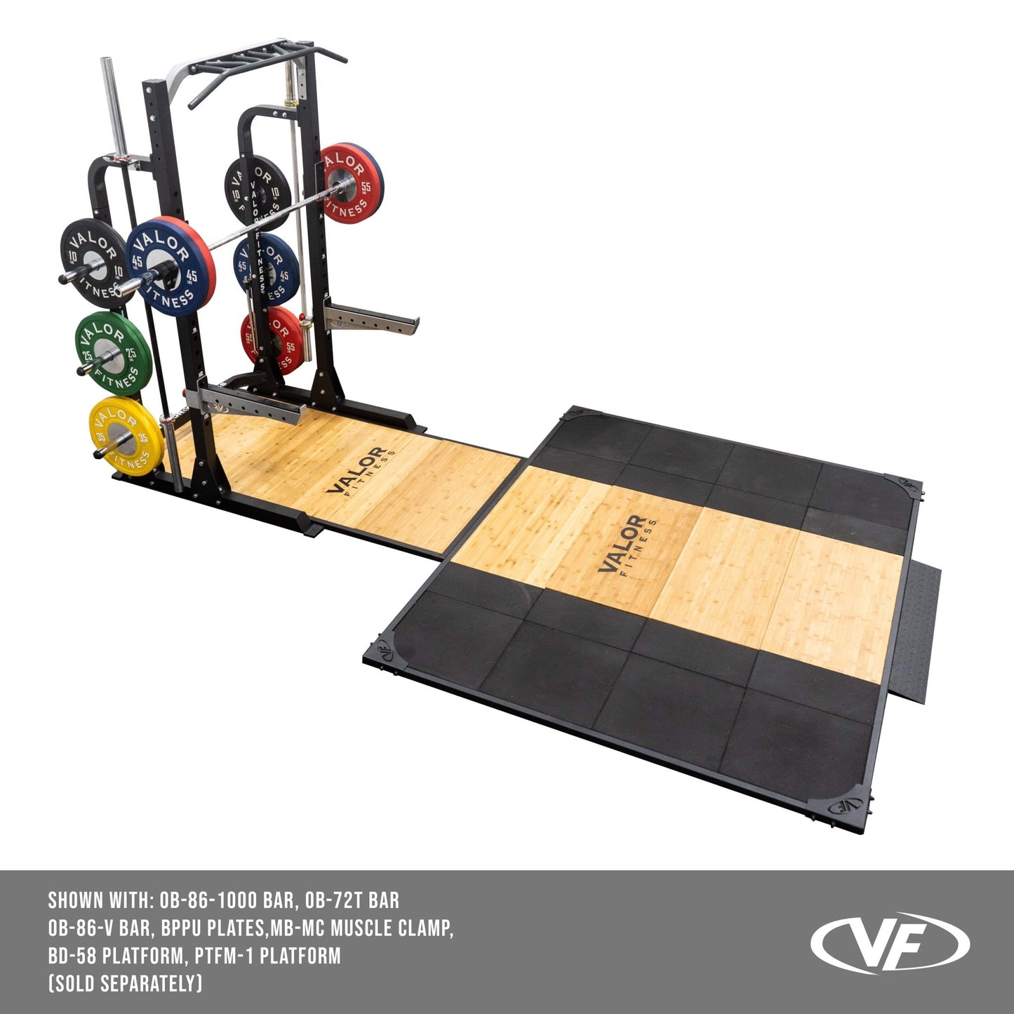 3x3 Half Rack w/ Multi Grip Pullup Bar and Plate Storage - Grit Grind Strength