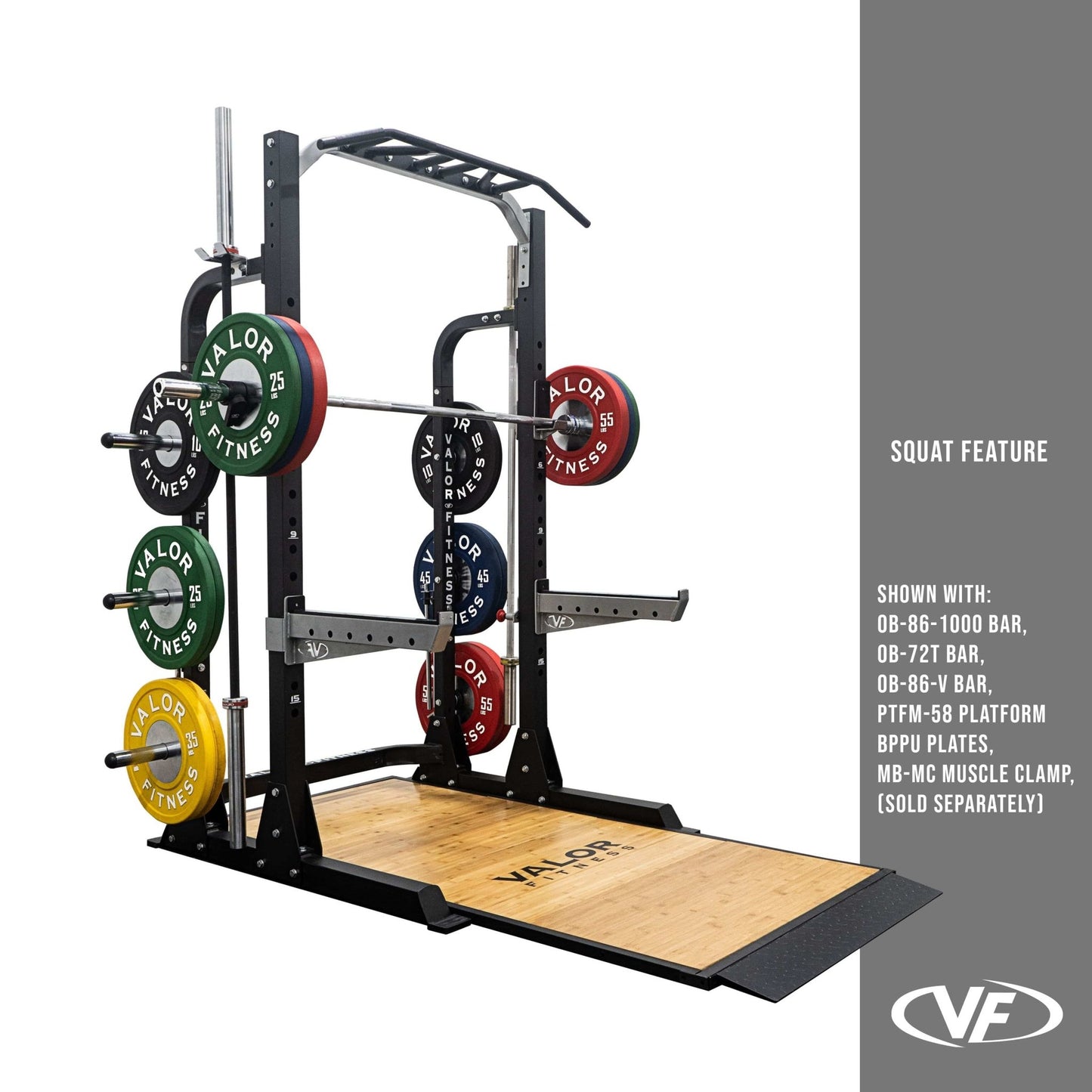 3x3 Half Rack w/ Multi Grip Pullup Bar and Plate Storage - Grit Grind Strength