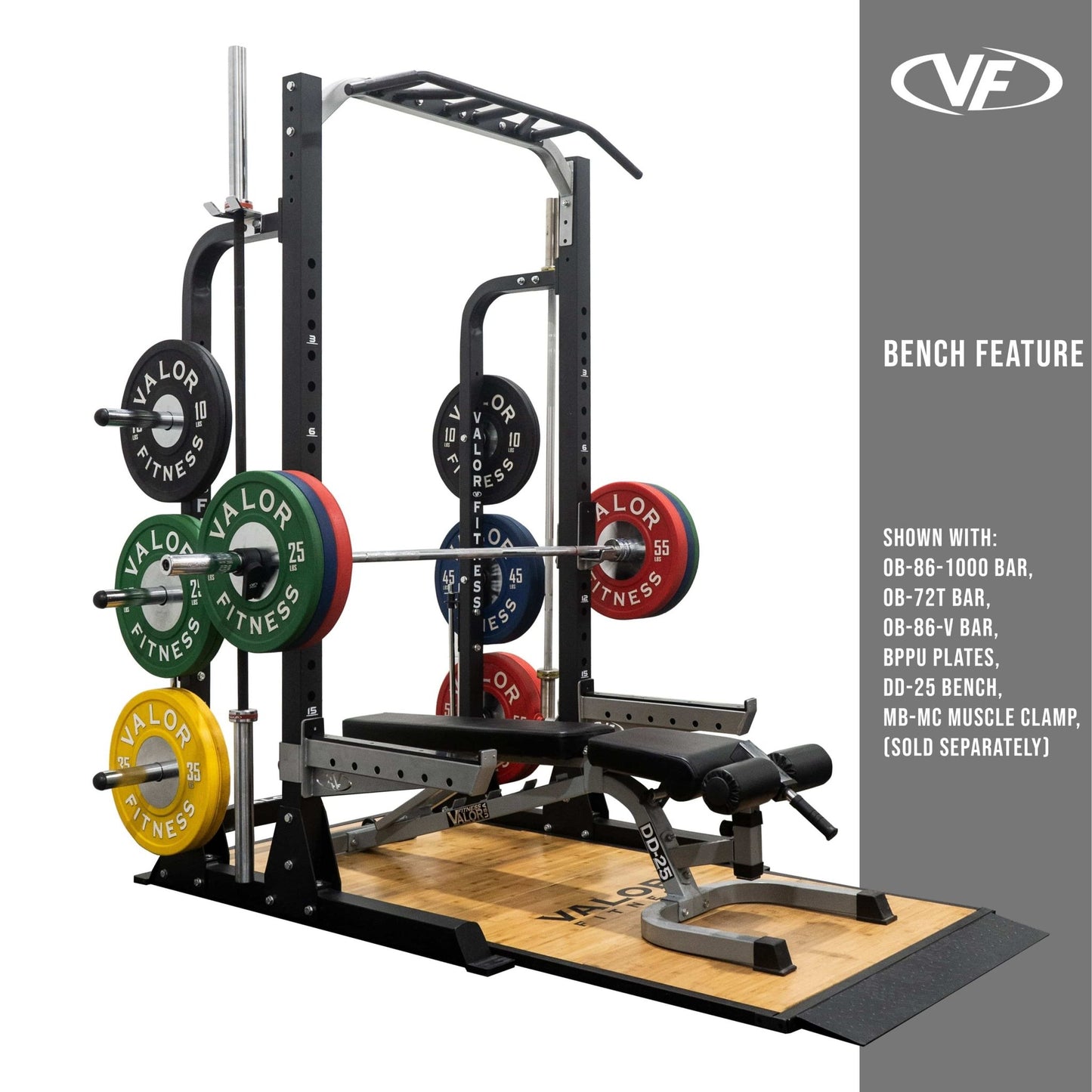 3x3 Half Rack w/ Platform, Multi Grip Bar, and Plate Storage - Grit Grind Strength