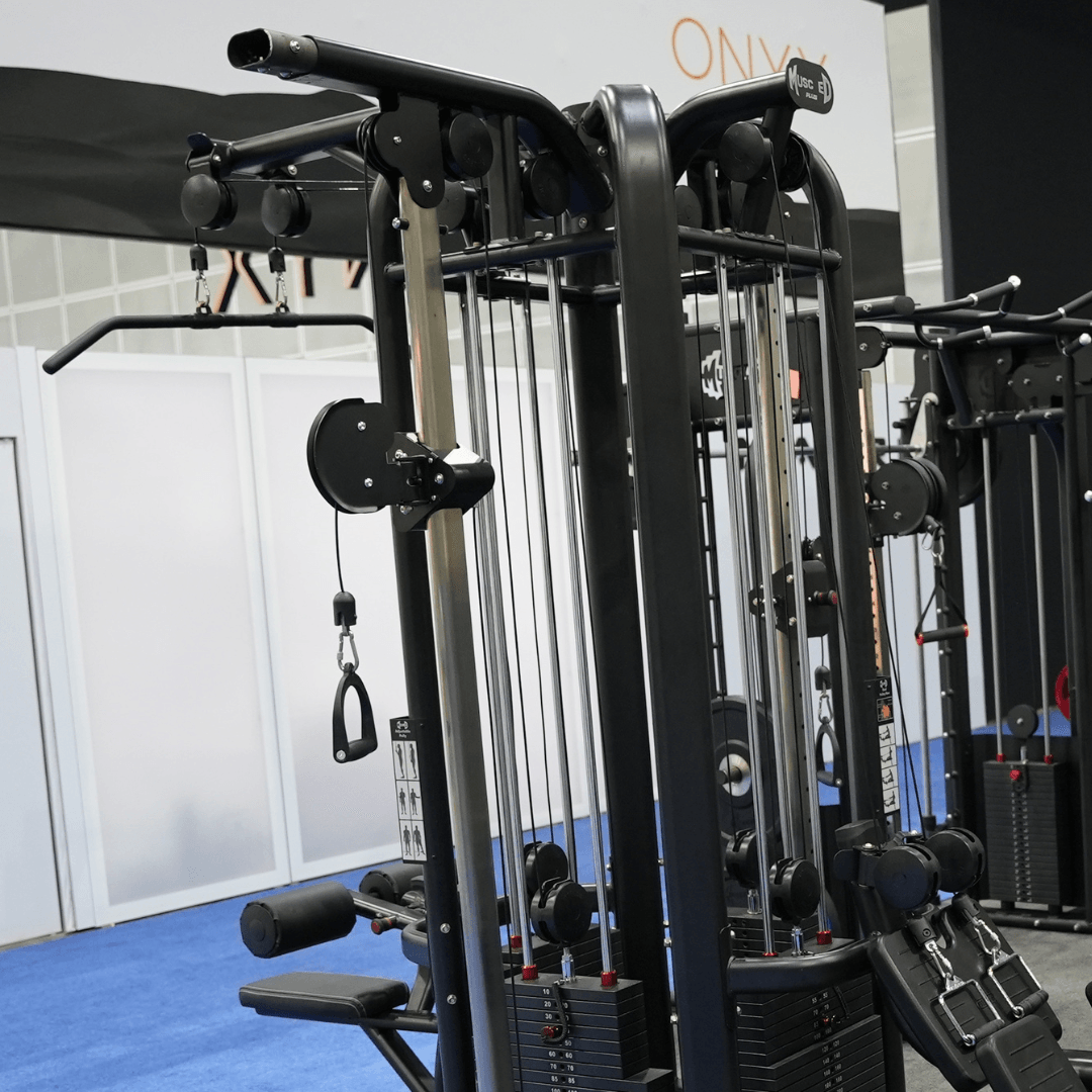 4 Stack Megatron Deluxe Jungle Gym - Muscle D Fitness - Commercial Lat Pull, Low Row, Adj. Hi/Low Pulleys - Grit Grind Strength