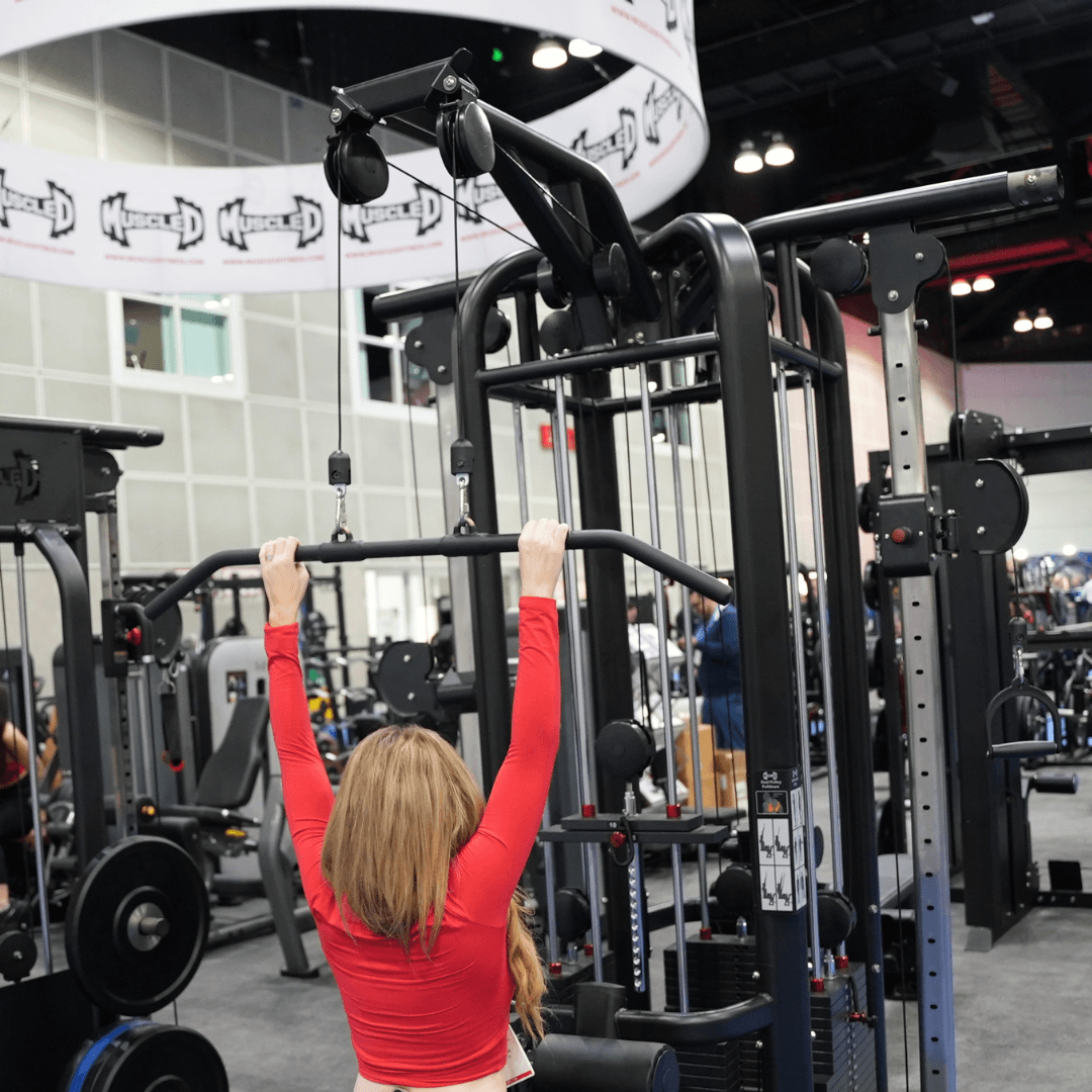 4 Stack Megatron Deluxe Jungle Gym - Muscle D Fitness - Commercial Lat Pull, Low Row, Adj. Hi/Low Pulleys - Grit Grind Strength