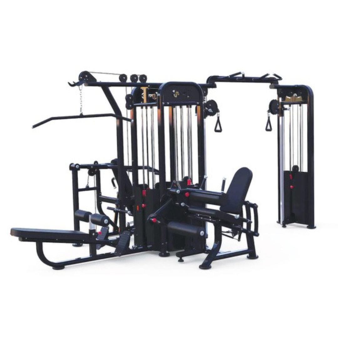 5 Stack Megatron Compact Multi - Gym - Muscle D Fitness - Lat Pull, Low Row, Bench Press, Lat Pull, Leg Ext / Curl - Grit Grind Strength