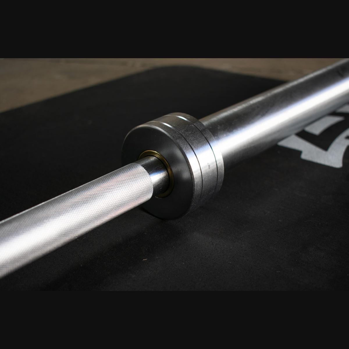 7' Hard Chrome Triple Bearing Olympic Bar - Muscle D Fitness - Precision Performance Grade Knurling - Grit Grind Strength