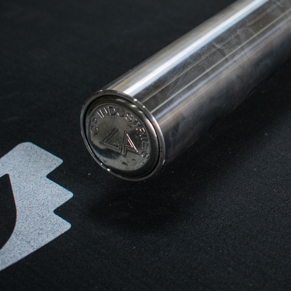 7' Stainless Steel Olympic Bar - Bushing - Muscle D Fitness - Quality Knurling - Grit Grind Strength