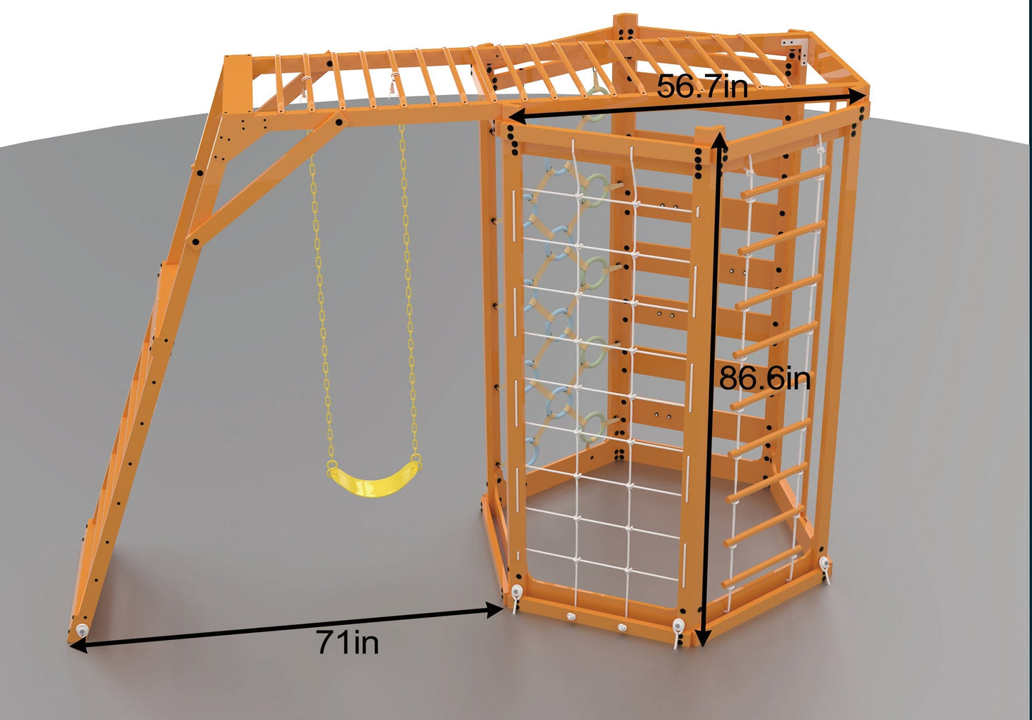 Avenlur Hawthorn XL Wooden Outdoor Playset – Slide, Swing, Climbing Wall & Monkey Bars | Backyard Playground Set for Kids - Grit Grind Strength