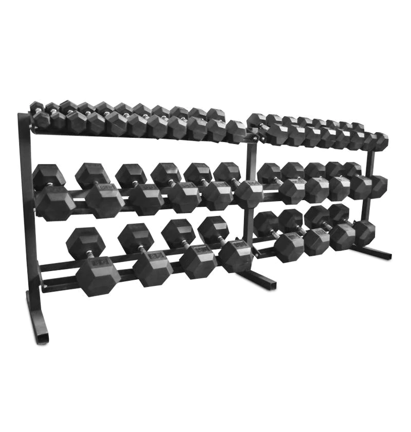 NEW Rubber Hex Dumbbell Set 55-100lb Full Set Hex Dumbbells - Grit Grind Strength