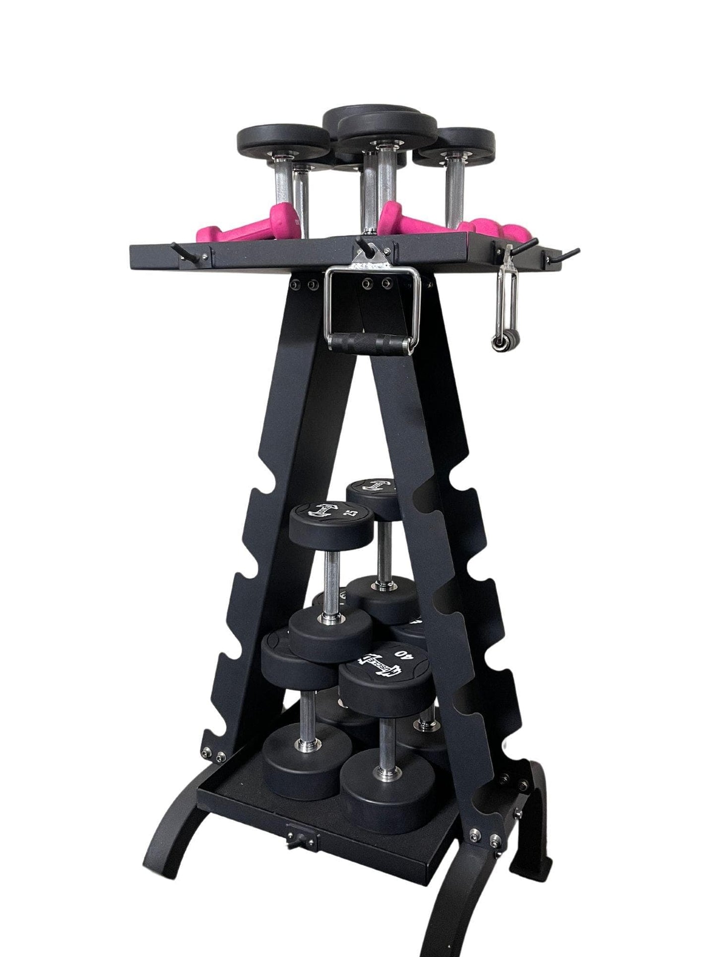 Accessory Rack - Muscle D Fitness - Sturdy Cable Attachment Storage (Rack Only) - Grit Grind Strength