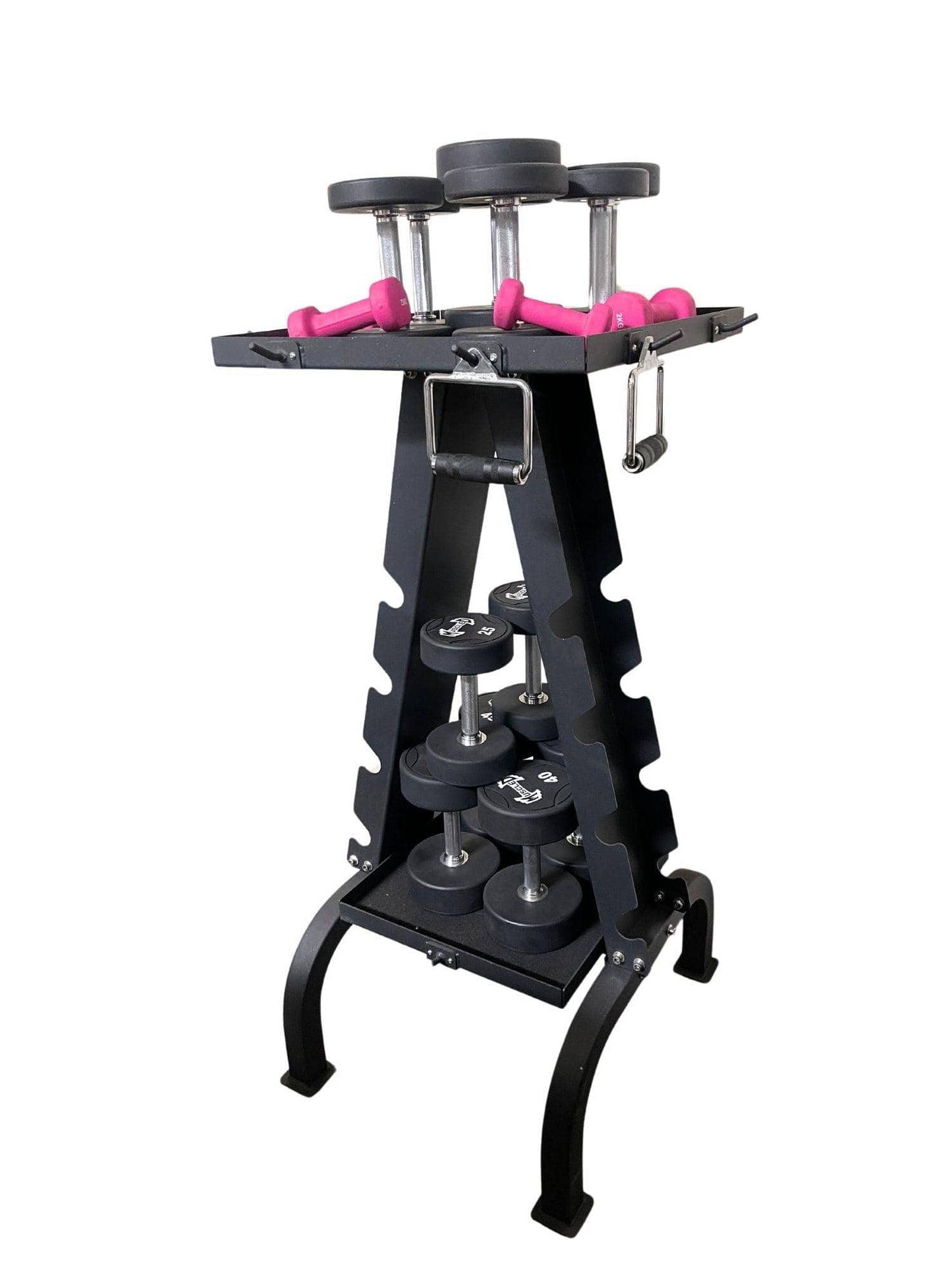 Accessory Rack - Muscle D Fitness - Sturdy Cable Attachment Storage (Rack Only) - Grit Grind Strength