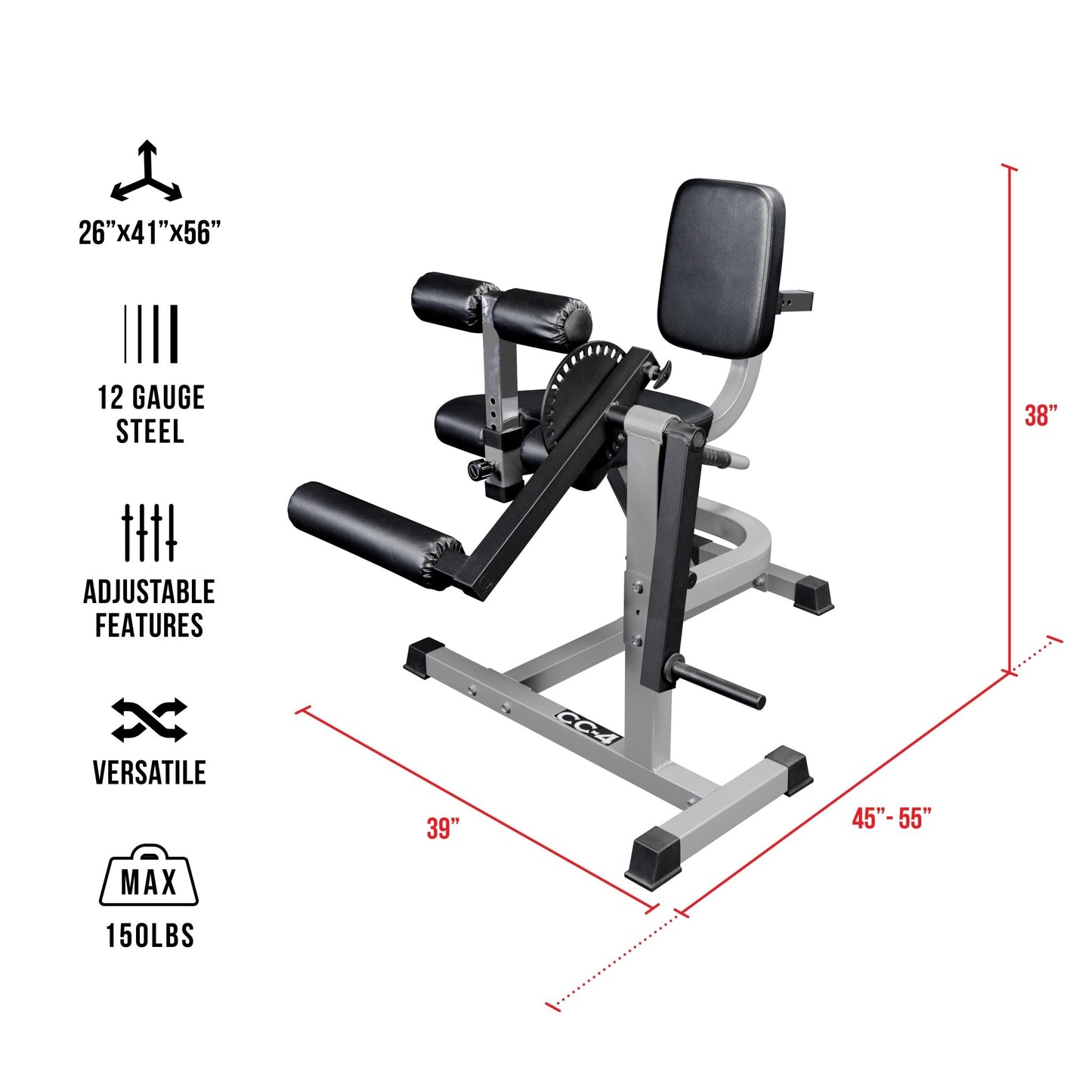 Adjustable Leg Extension - Curl Machine - Grit Grind Strength