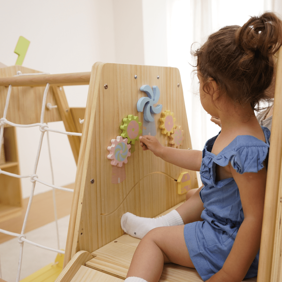 Avenlur Cherry 5 - in - 1 Wooden Indoor Climber – Montessori Play Gym for Toddlers & Kids - Grit Grind Strength