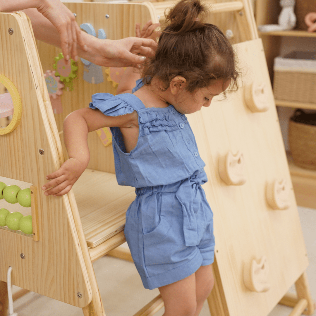 Avenlur Cherry 5 - in - 1 Wooden Indoor Climber – Montessori Play Gym for Toddlers & Kids - Grit Grind Strength
