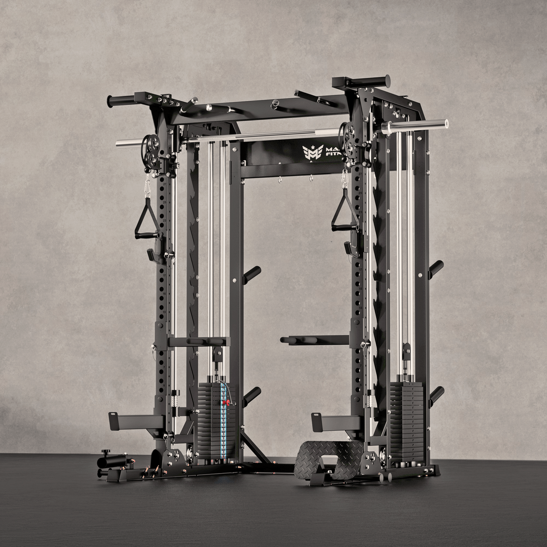 B52 Pro Smith Machine Home Gym with Power Rack, Cable Crossover, Dual Pulley System, Landmine, & Multi - Grip Pull - Up Bar - Grit Grind Strength