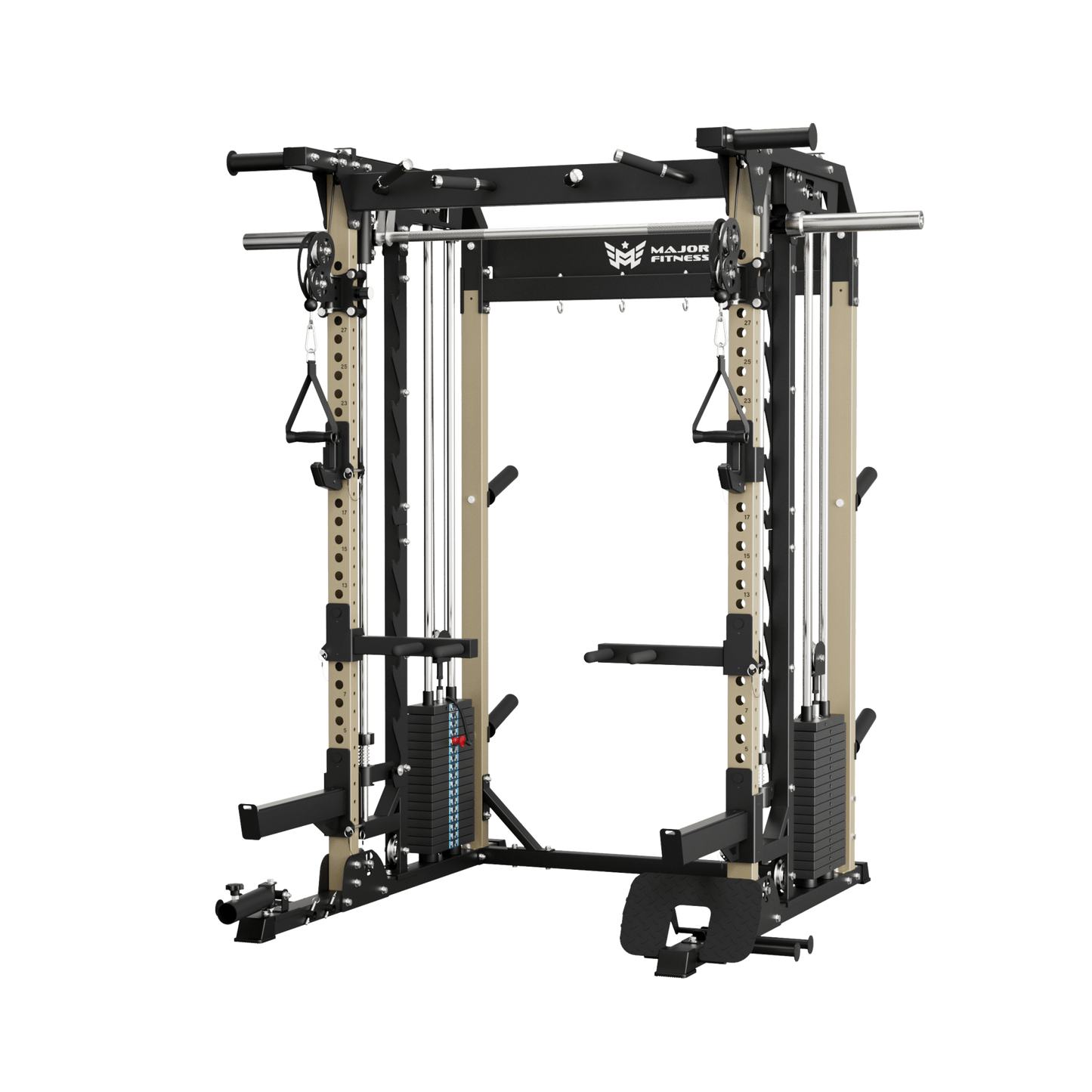 B52 Pro Smith Machine Home Gym with Power Rack, Cable Crossover, Dual Pulley System, Landmine, & Multi - Grip Pull - Up Bar - Grit Grind Strength