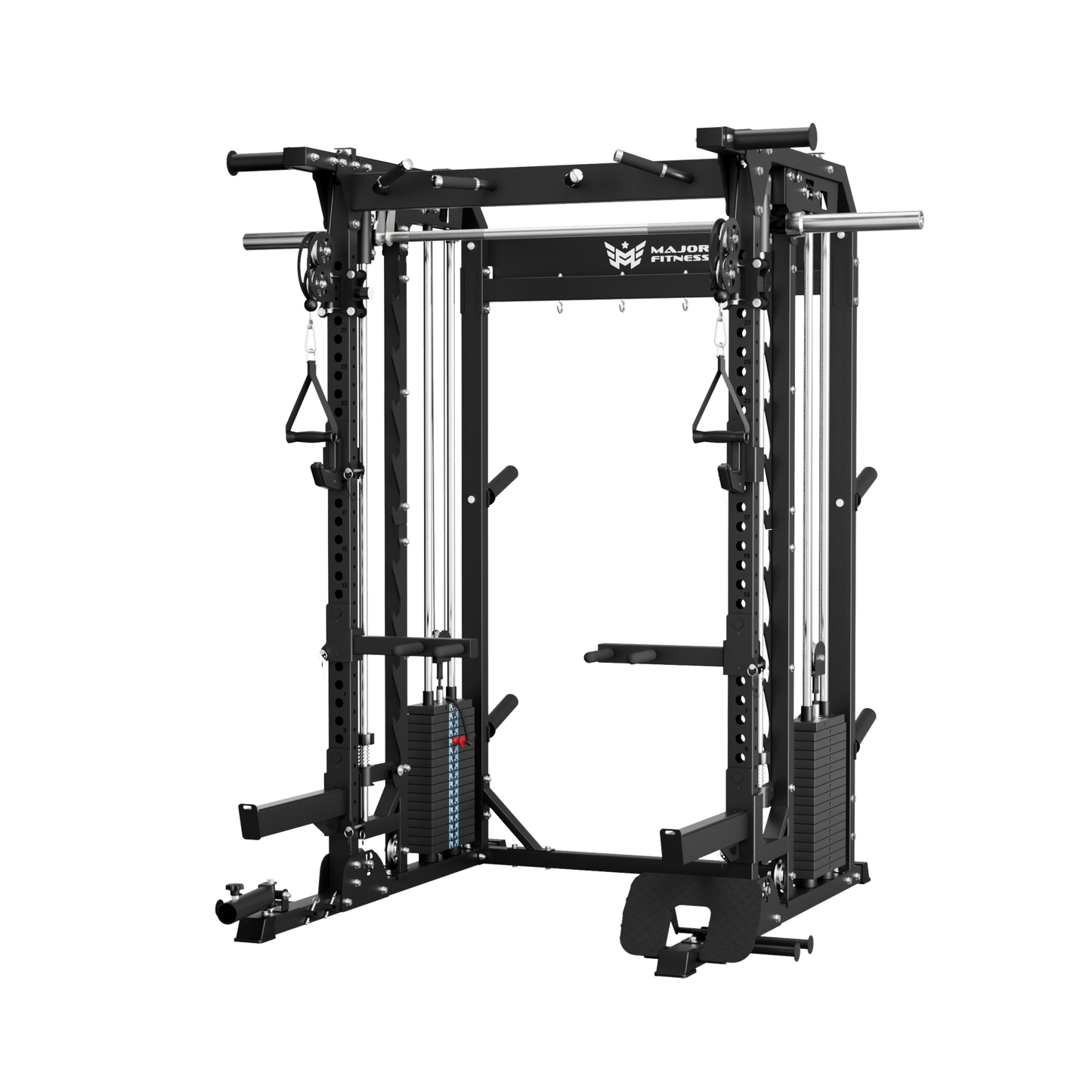 B52 Pro Smith Machine Home Gym with Power Rack, Cable Crossover, Dual Pulley System, Landmine, & Multi - Grip Pull - Up Bar - Grit Grind Strength
