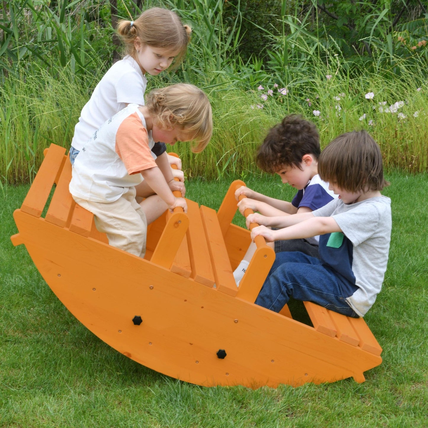Banyan Jumbo Wooden Rocker & Climber Playset | Outdoor Gross Motor Toy for Toddlers - Grit Grind Strength