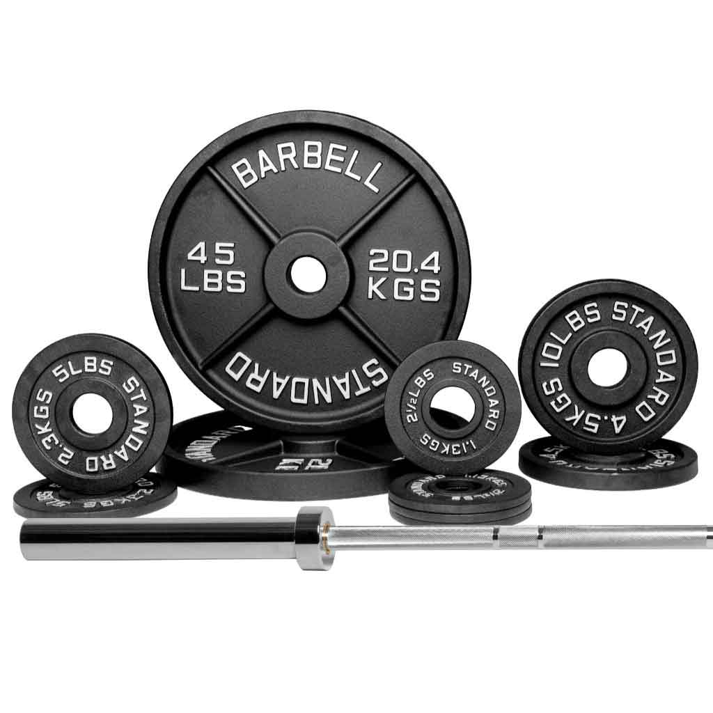 Barbell Standard Set Bar + 130lbs Barbell 1000 Compact Barbell Weight Sets