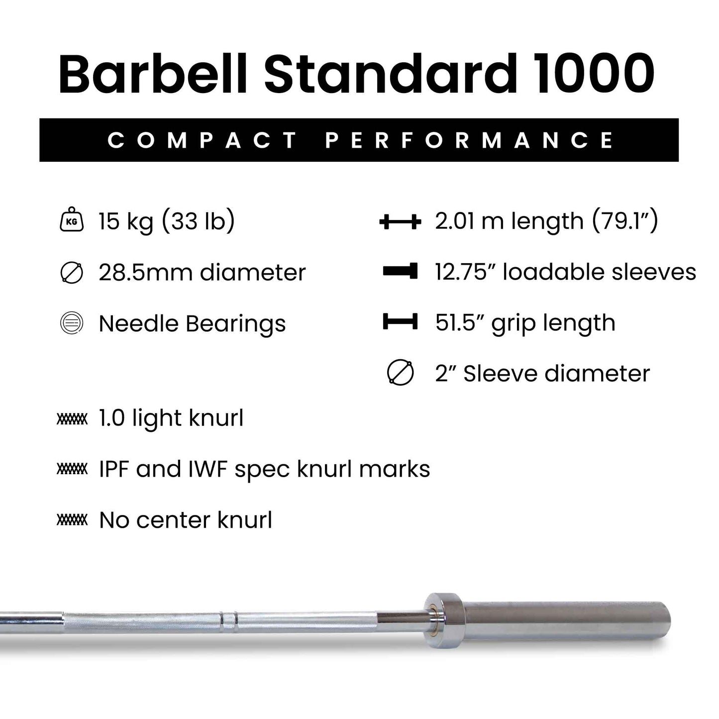 Barbell Standard Set Barbell 1000 Compact Barbell Weight Sets
