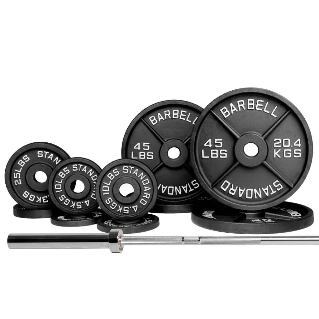 Barbell Standard Set Compact Barbell 1000 / 270LB Barbell & Weight Set Bundle Builder