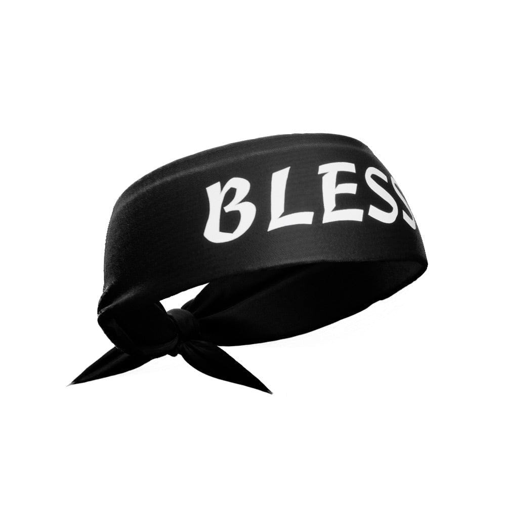 Black BLESSED Tie Headband - Grit Grind Strength