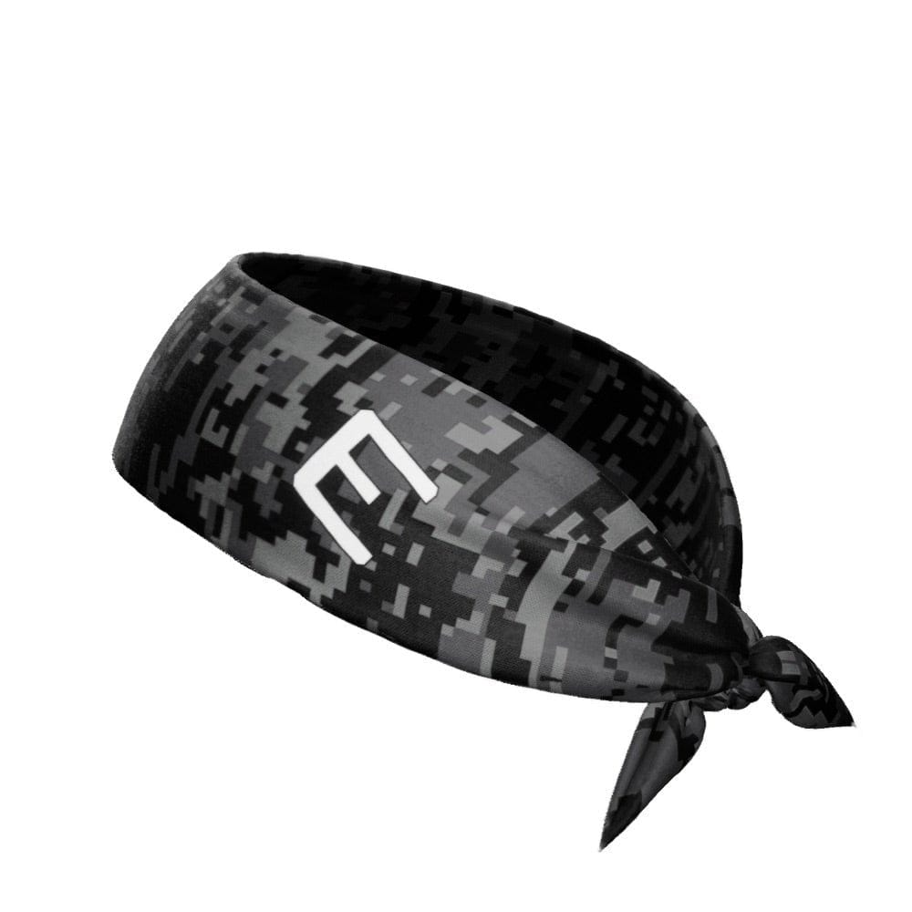 Black Digi Camo Tie Headband - Grit Grind Strength