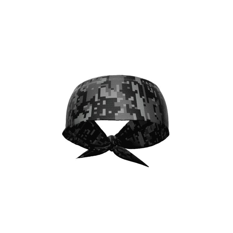 Black Digi Camo Tie Headband - Grit Grind Strength