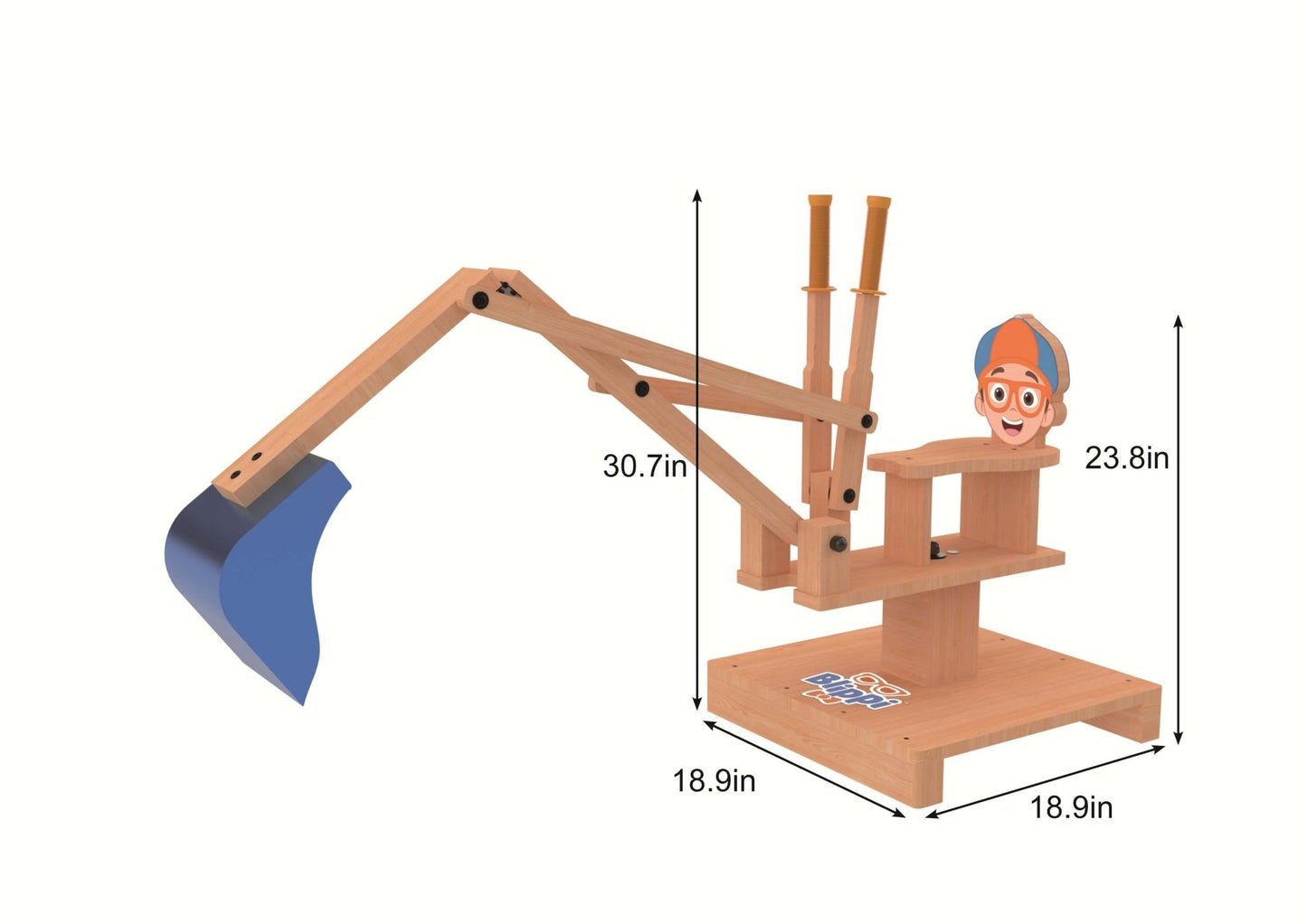 Blippi Excavator Ride - On Toy – Interactive Construction Fun for Kids - Grit Grind Strength