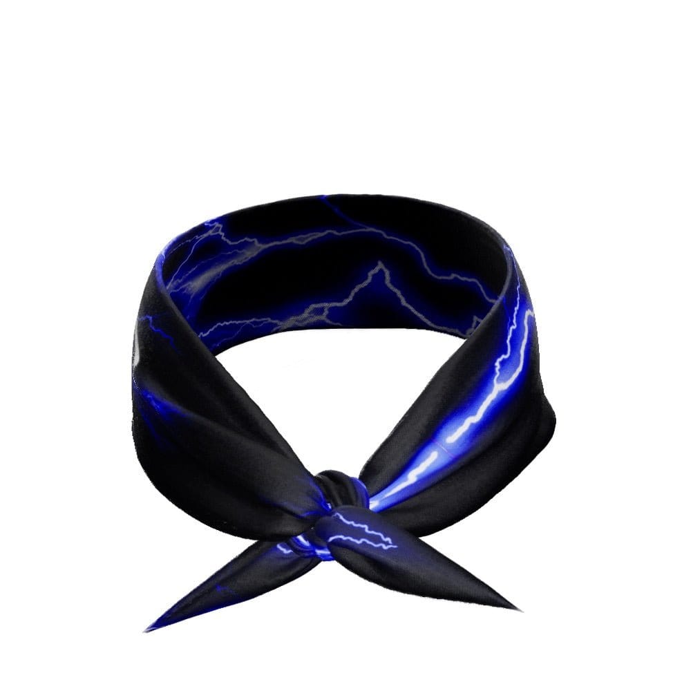 Blue Lightning Tie Headband - Grit Grind Strength