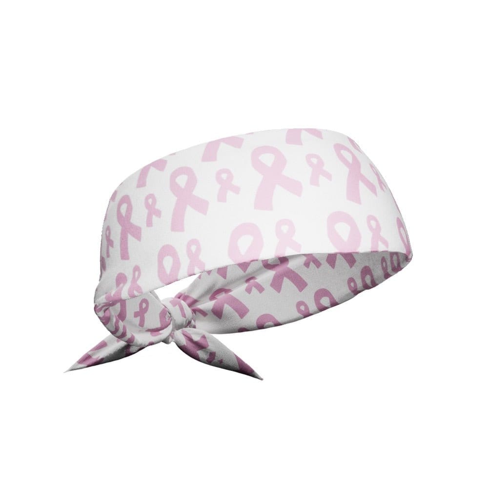 Breast Cancer Ribbons Tie Headband - Grit Grind Strength