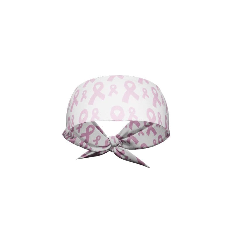 Breast Cancer Ribbons Tie Headband - Grit Grind Strength