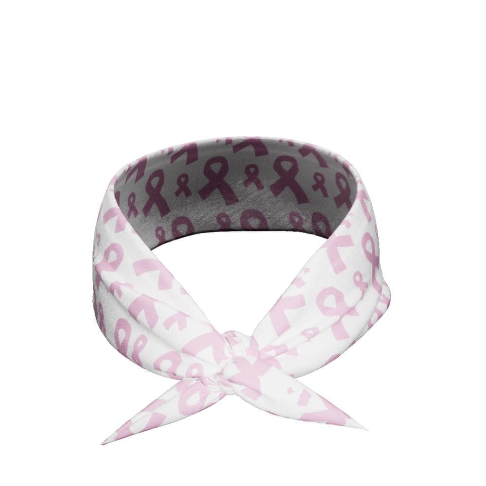 Breast Cancer Ribbons Tie Headband - Grit Grind Strength