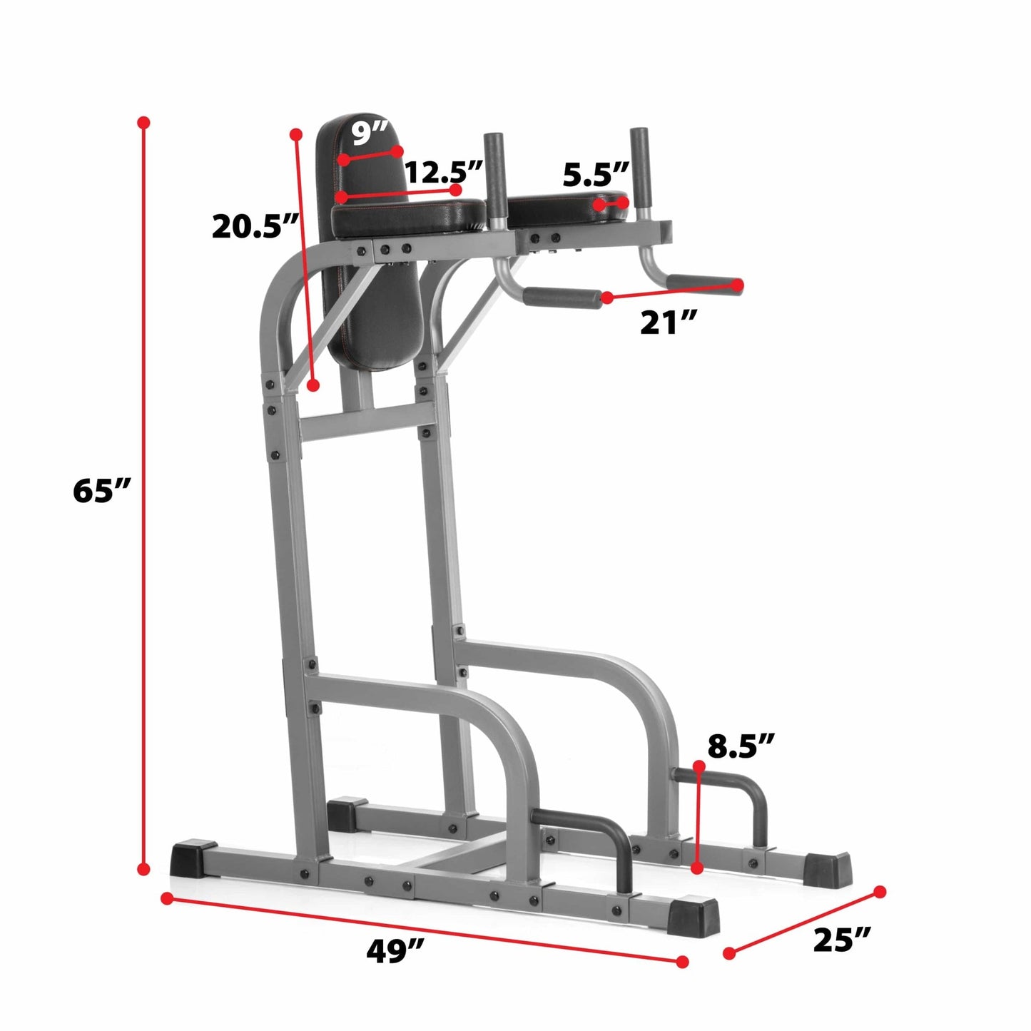 Captain’s Chair Leg Raise w/ Dip Stand & Push Up Station - Grit Grind Strength