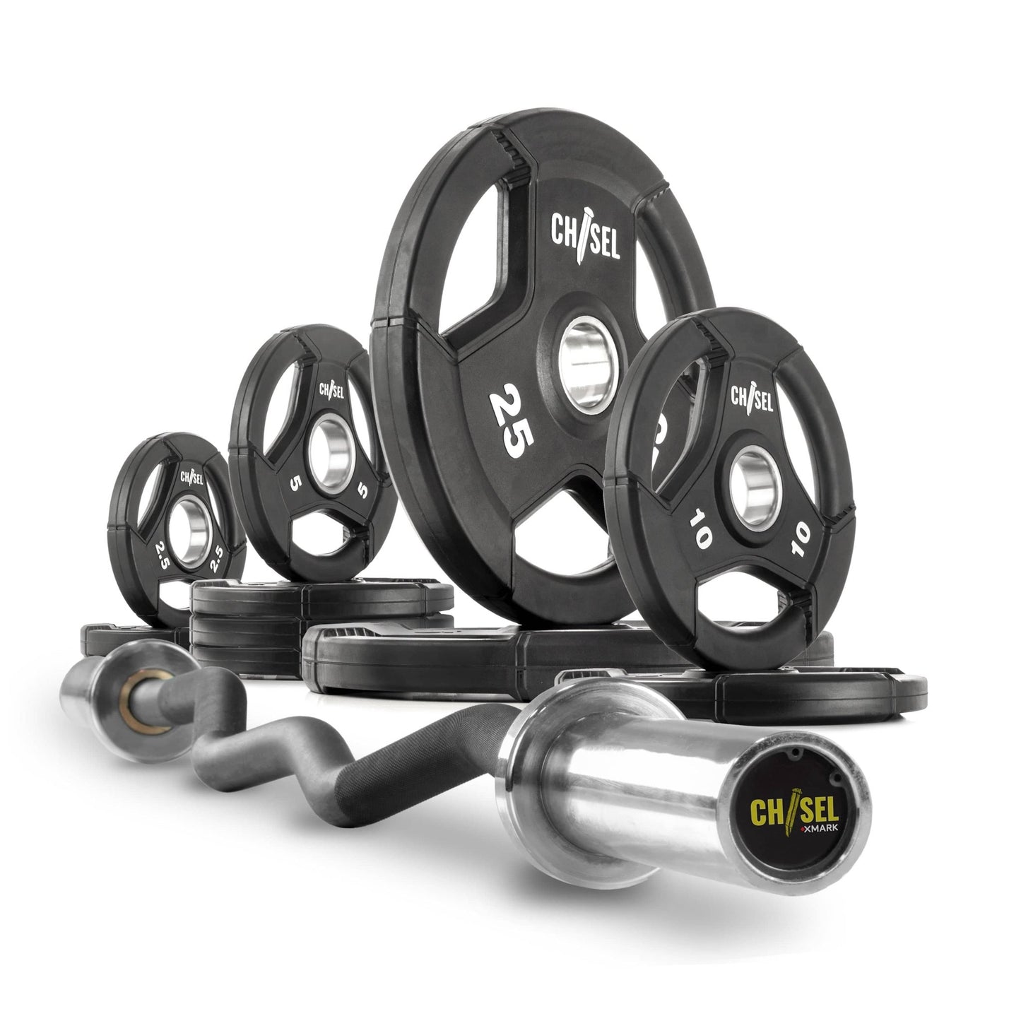 Chisel Olympic Weight Plates and Curl Barbell Sets - Grit Grind Strength