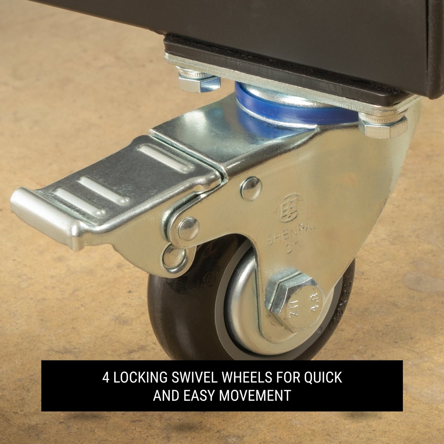 Commercial Bumper Plate Tree on Castors with Dual Bar Holders - Grit Grind Strength