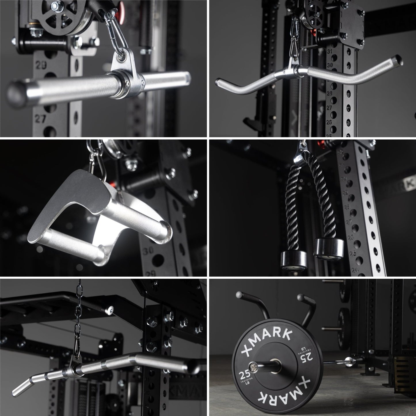 Commercial Power Rack Cable Machine, 440 lbs Total Stack Weight - Grit Grind Strength