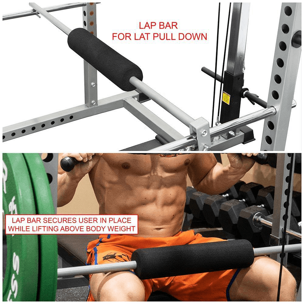 Compact 2x2 Power Rack w/ Lat Pull Station - Grit Grind Strength