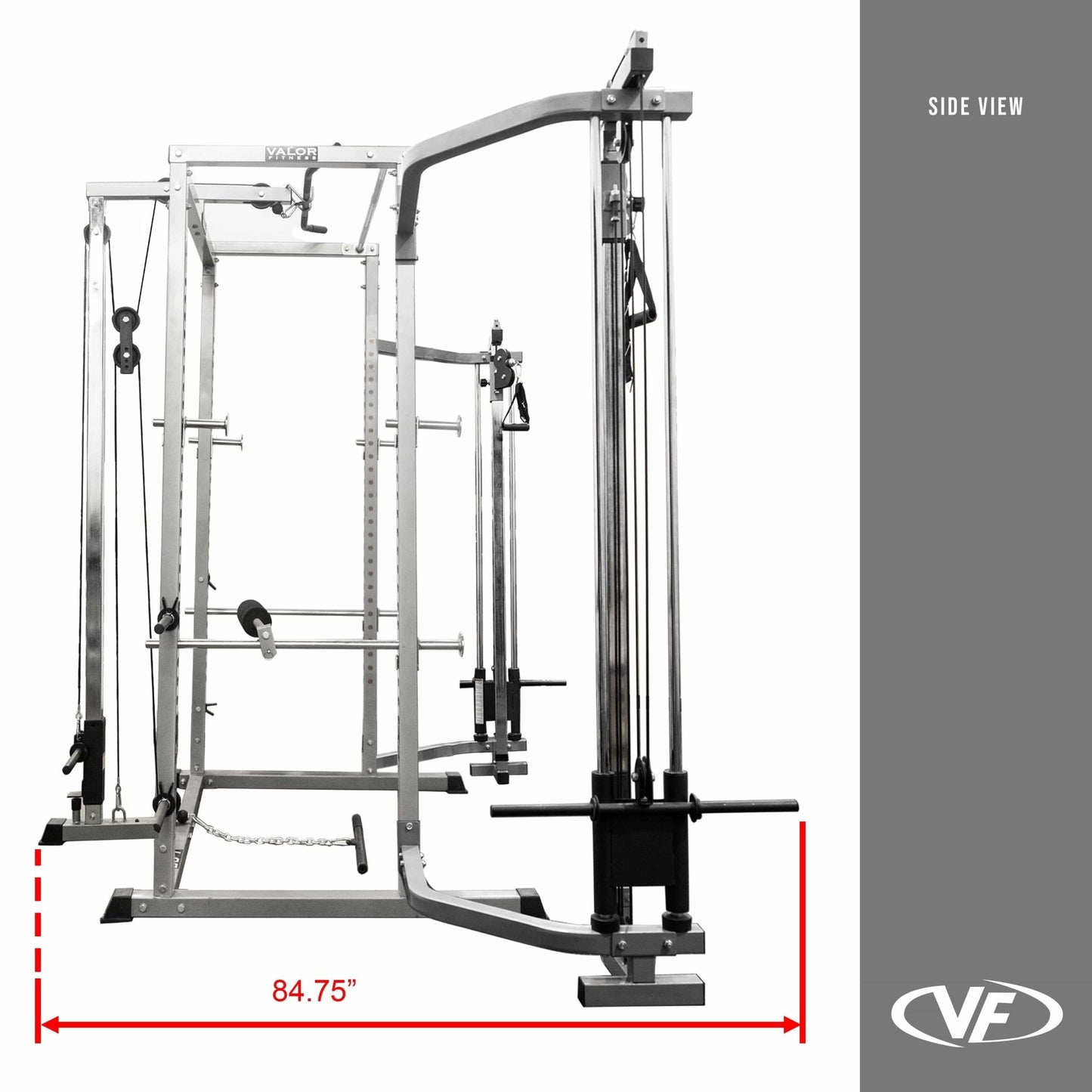 Compact 2x2 Power Rack w/ Lat Pull Station - Grit Grind Strength