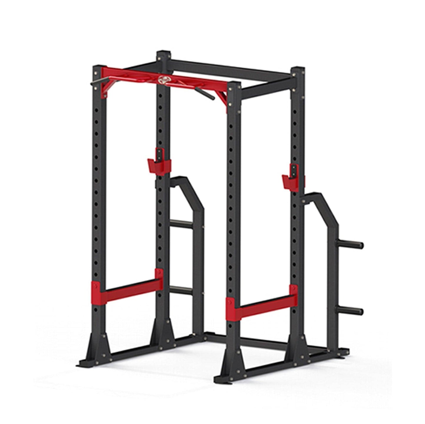 Compact Power Cage Complete Weight Set - Muscle D Fitness - Adjustable Squat Rack - Gym Storage - Chin up Bar Home Gym - Grit Grind Strength