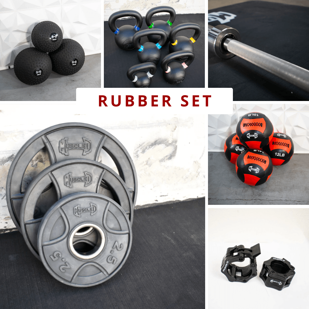 Complete Strength Training Kit - Stainless Steel Bushing - Olympic Bar Weight Plates - Home Gym - Grit Grind Strength
