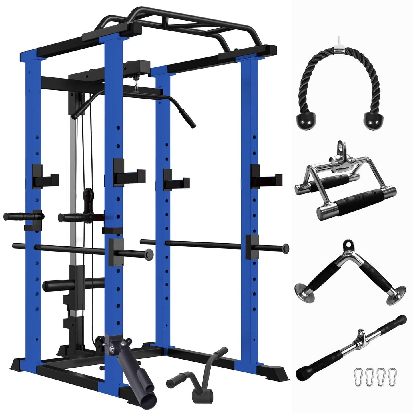 Core Sports & Fitness Power Cage | 1000 lb Heavy - Duty Home Gym Rack - Blue - Grit Grind Strength