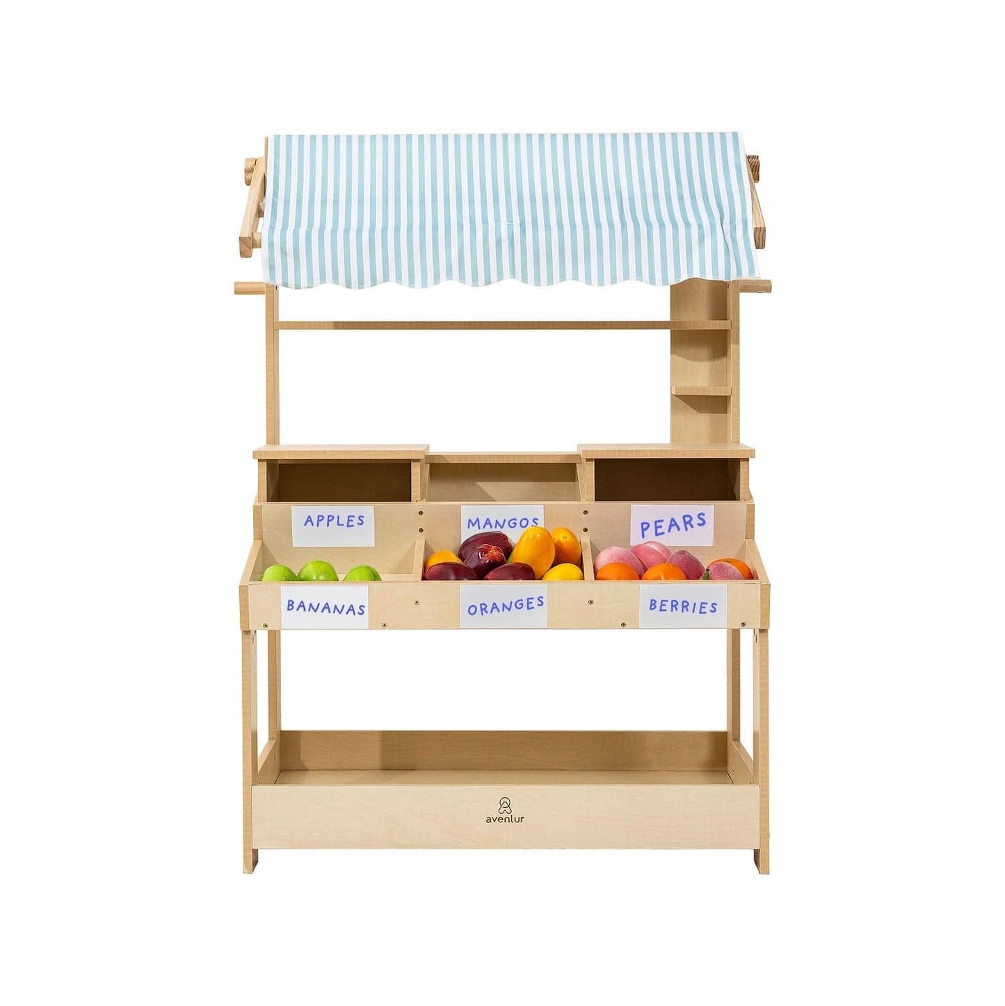 Cypress Wooden Market Stand – Pretend Play Shop for Kids with Storage - Grit Grind Strength