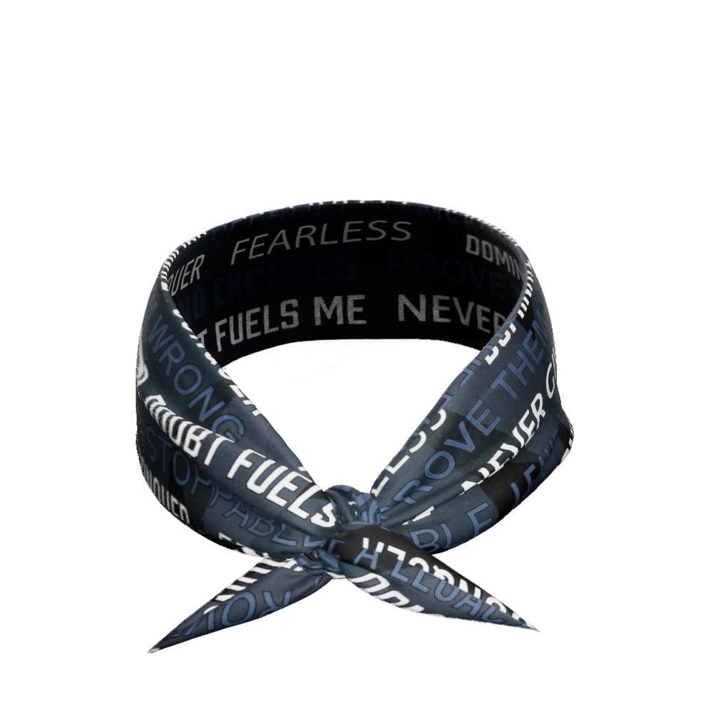 Dark Motivational Tie Headband - Grit Grind Strength