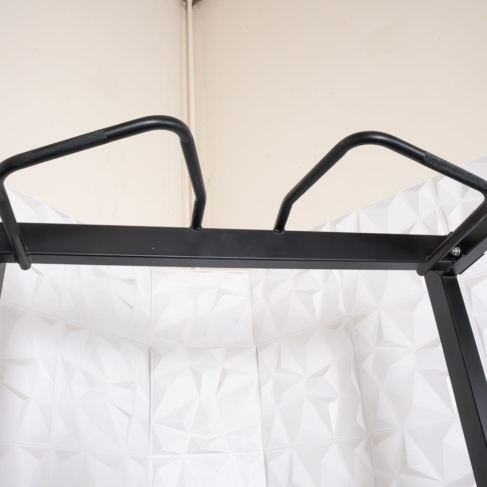Deluxe Half Rack - Muscle D Fitness - Heavy Duty - Adjustable Safety Bars - Pull Up - Vertical Olympic Bar Storage - Grit Grind Strength