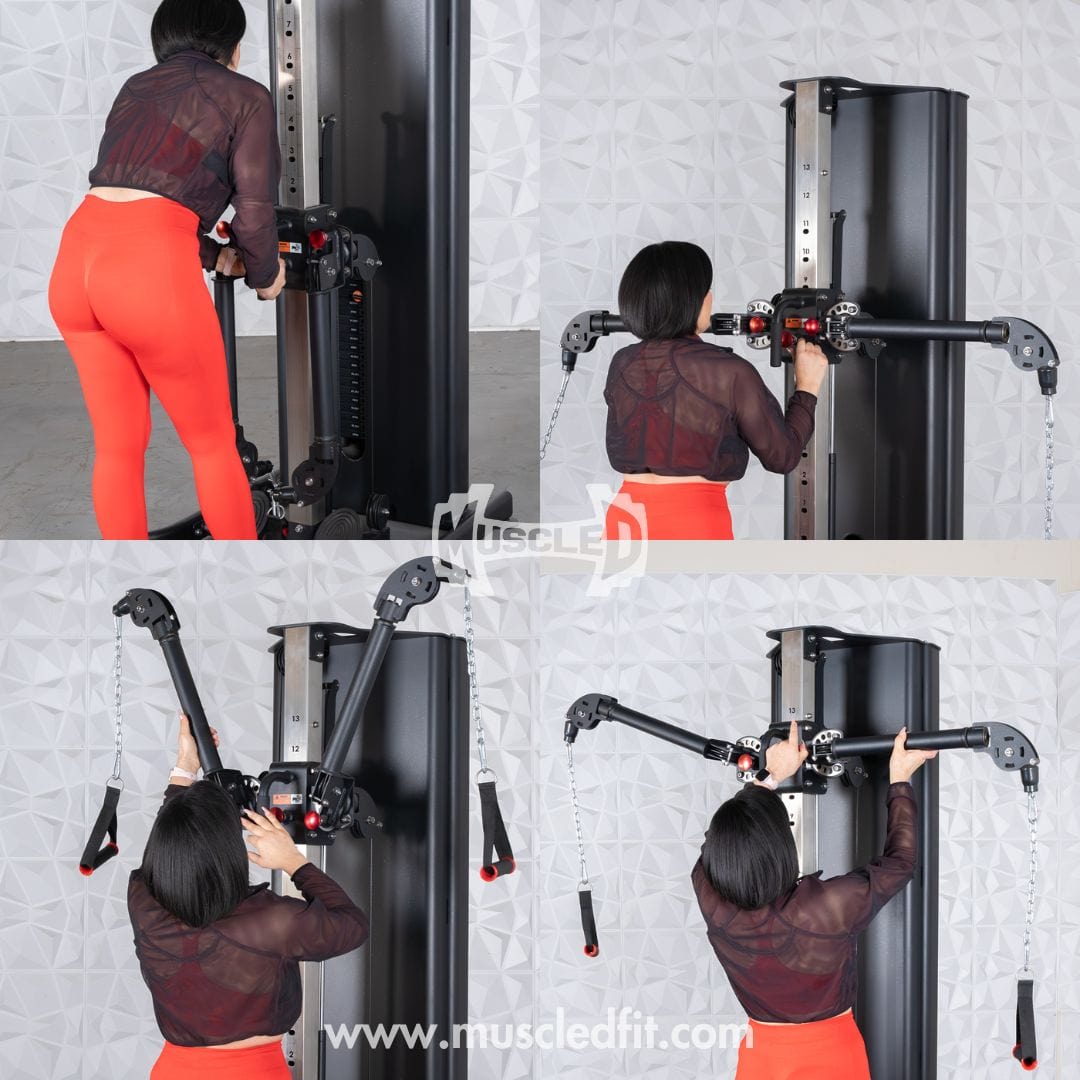 Dual Adjustable Functional Trainer | Muscle D Fitness Full - Body Machine - Grit Grind Strength