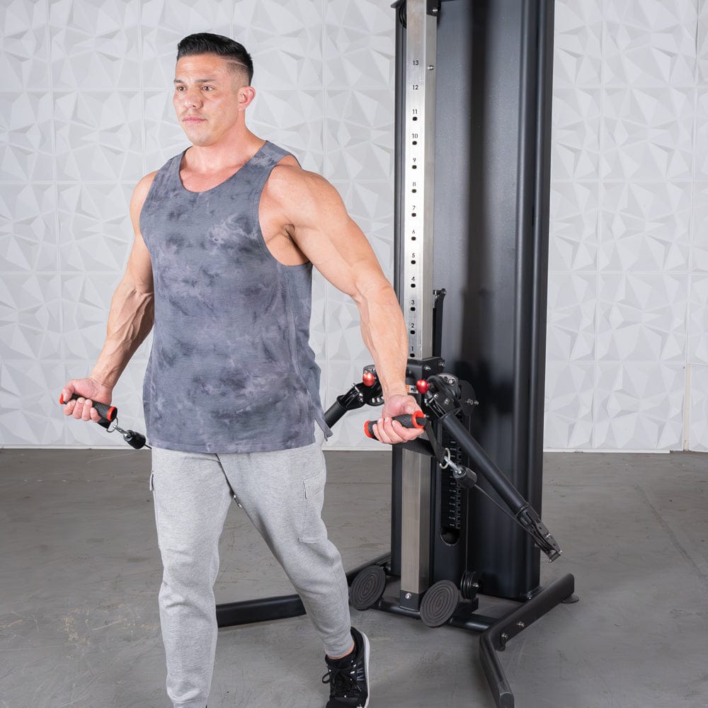 Dual Adjustable Functional Trainer | Muscle D Fitness Full - Body Machine - Grit Grind Strength