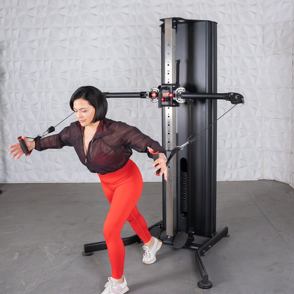 Dual Adjustable Functional Trainer | Muscle D Fitness Full - Body Machine - Grit Grind Strength